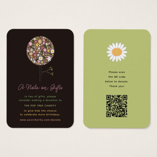 Spring Flowers Pop Tree Verjaardag in plaats van c Visitekaartjes (Voorkant /achterkant)