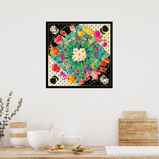 Spring Flowers Poster (Keuken)