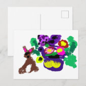 Spring flowers Rabbit joy Briefkaart (Voorkant / Achterkant)
