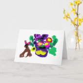 Spring flowers Rabbit joy Kaart (Gele Bloem)