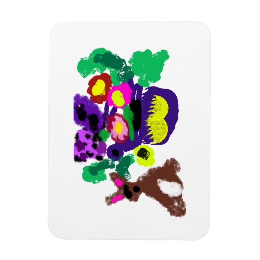 Spring flowers Rabbit joy Magneet (Verticaal)