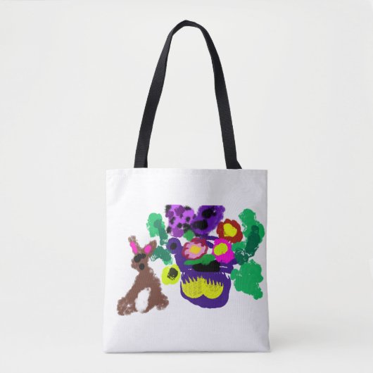 Spring flowers Rabbit joy Tote Bag (Voorkant)