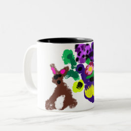 Spring flowers Rabbit joy Tweekleurige Koffiemok