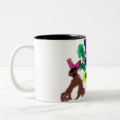 Spring flowers Rabbit joy Tweekleurige Koffiemok (Links)
