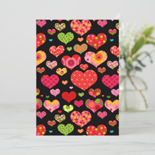 Spring Flowers Rainbow Love Hearts Aankondiging (Staand voorkant)