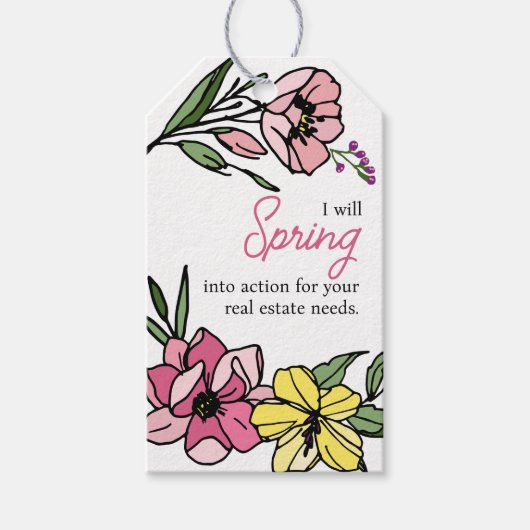 Spring Flowers Real Estate Client Cadeaulabel (Voorkant)