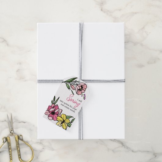 Spring Flowers Real Estate Client Cadeaulabel (Met Touw)