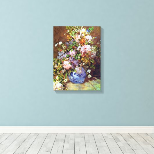 Spring Flowers Renoir Fine Art Canvas Afdruk (Insitu (Houten vloer))