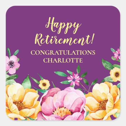 Spring Flowers Retirement Party Favoriet Label (Voorkant)