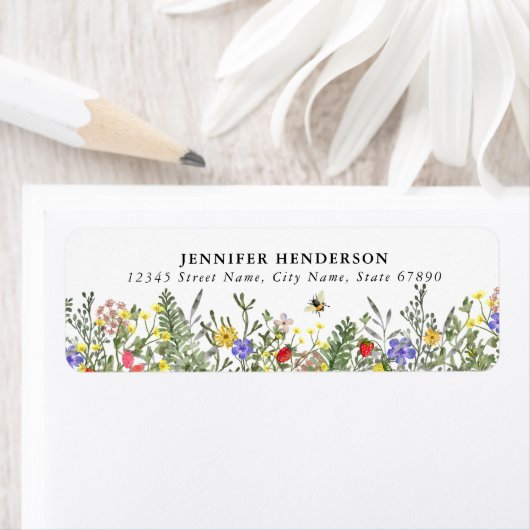  Spring Flowers Retour Adreslabels Etiket (Insitu)