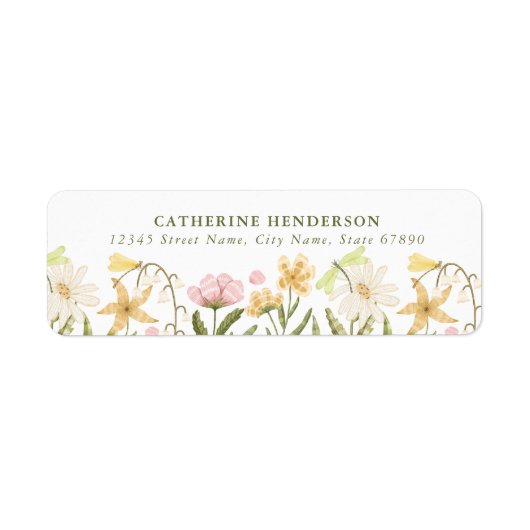 Spring Flowers Retour Adreslabels Etiket (Voorkant)