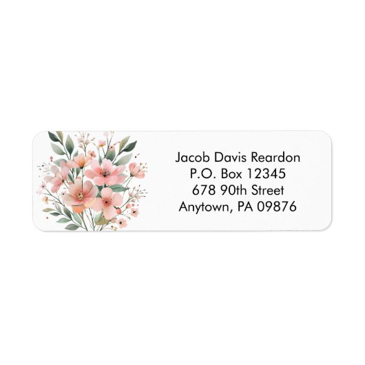 Spring Flowers Return Address Label (Voorkant)