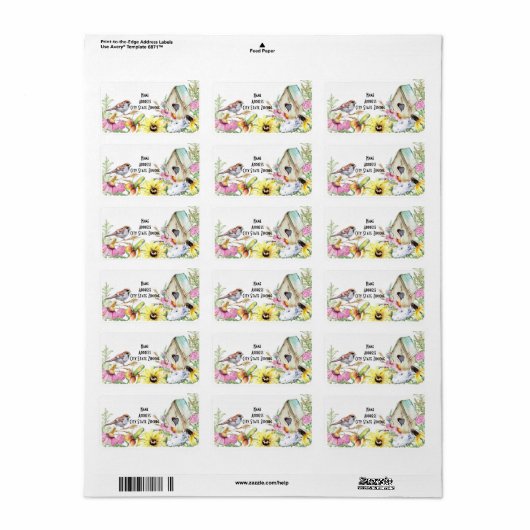 Spring Flowers Return Address Label (Full Sheet)