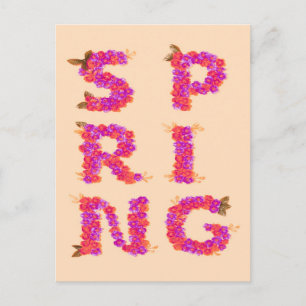 Spring Flowers Roze Briefkaart