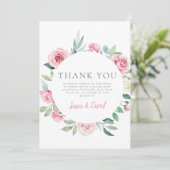 Spring Flowers Roze Circle Meisje Baby shower Bedankkaart (Staand voorkant)