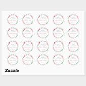 Spring Flowers Roze Circle Meisje Baby shower Ronde Sticker (Vel)
