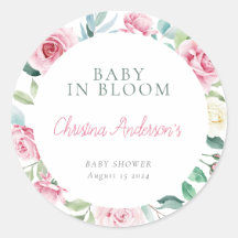 Spring Flowers Roze Circle Meisje Baby shower