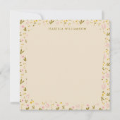 Spring Flowers roze groene Floral Aangepaste naam Notitiekaartje (Voorkant)