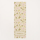 Spring Flowers roze groene Floral Aangepaste naam Yogamat (Voorkant)