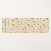 Spring Flowers roze groene Floral Aangepaste naam Yogamat (Voorkant (horizontaal))