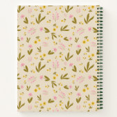Spring Flowers Roze groene Floral Custom Recipe Notitieboek (Achterkant)