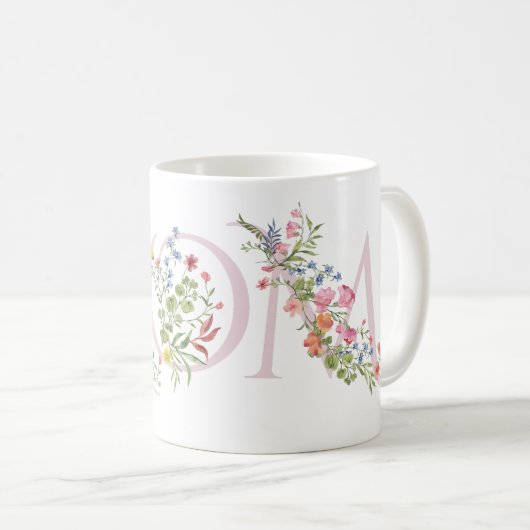 Spring Flowers  Roze MOM Moederdag Koffiemok (Voorkant rechts)