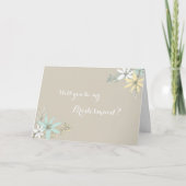 Spring Flowers Rustic Bridesmaid Invitation (Voorkant)
