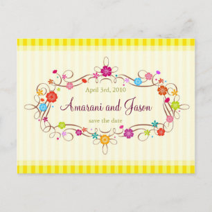 Spring Flowers Save the Date Post Kaart