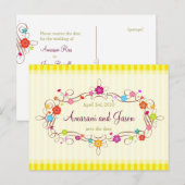Spring Flowers Save the Date Post Kaart (Voorkant / Achterkant)