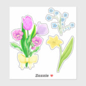 Spring Flowers Scrapbook Stationery Sticker (Vel)