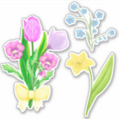 Spring Flowers Scrapbook Stationery Sticker (Voorkant)
