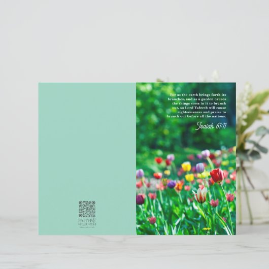 Spring Flowers Scripture Church Bulletin Sjabloon (Staand voorkant)