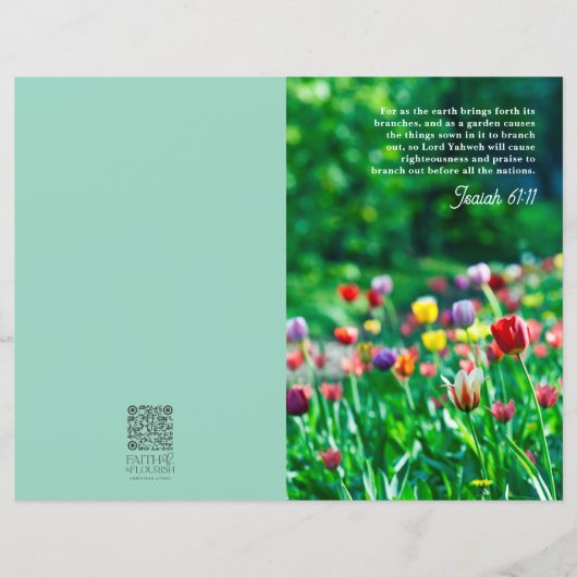 Spring Flowers Scripture Church Bulletin Sjabloon (Voorkant)