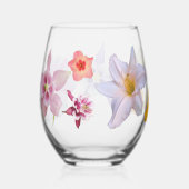 Spring Flowers Stemless Wine Glass Wijnglas Zonder Voet (Rechts)