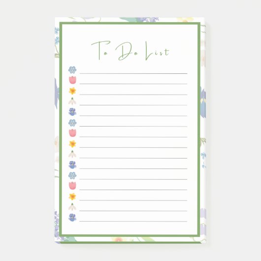 Spring Flowers to Do-lijst Post-it® Notes (Voorkant)