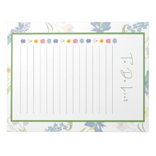 Spring Flowers to Do List Notitieblok (Voorkant)