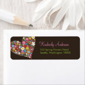 Spring Flowers Valentijn Hart Adresetiketten Etiket (Insitu)