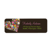 Spring Flowers Valentijn Hart Adresetiketten Etiket (Voorkant)
