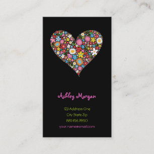 Spring Flowers Valentijn Heart Love Profile Card Visitekaartje