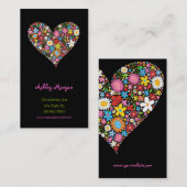 Spring Flowers Valentijn Heart Love Profile Card Visitekaartje (Voorkant / Achterkant)