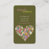 Spring Flowers Valentijn Heart Love Profile Card Visitekaartje (Voorkant)