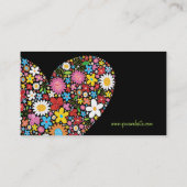 Spring Flowers Valentijn Heart Whimsical Love Visitekaartje (Achterkant)
