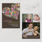 Spring Flowers Valentijn Love Heart Profile Card Visitekaartje (Voorkant / Achterkant)