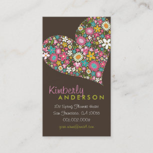 Spring Flowers Valentijn Love Heart Profile Card Visitekaartje