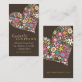 Spring Flowers Valentijn Love Heart Profile Card Visitekaartje (Voorkant / Achterkant)