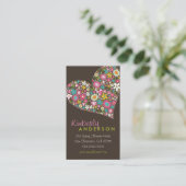 Spring Flowers Valentijn Love Heart Profile Card Visitekaartje (Staand voorkant)