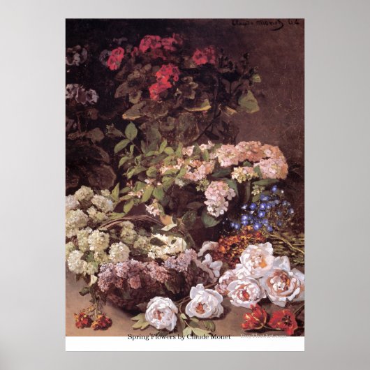 Spring Flowers van Claude Monet Poster (Voorkant)