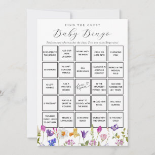 Spring Flowers Vind de Gast Baby Bingo Game Kaart