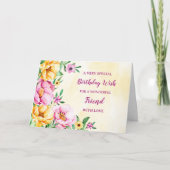 Spring Flowers Vriend Verjaardag Kaart (Voorkant)