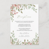 Spring Flowers Waterverf Roze bruiloft receptie Informatiekaartje (Voorkant)